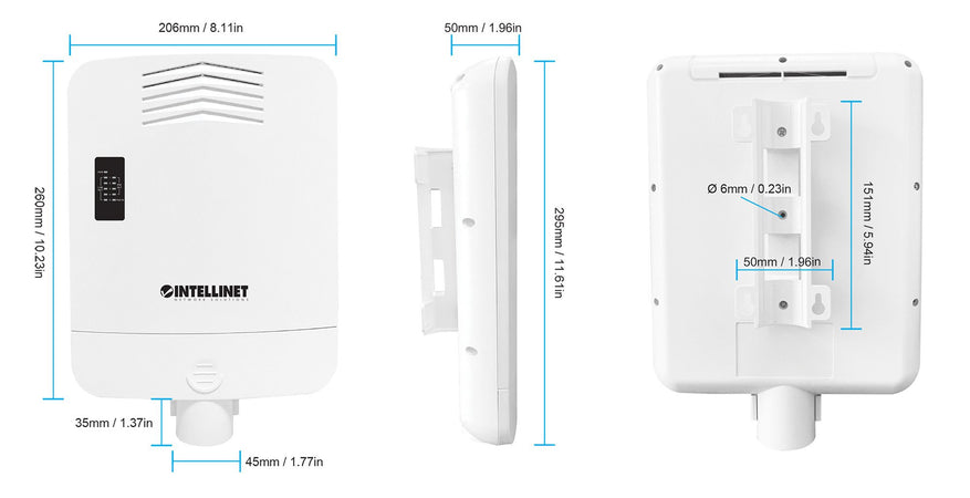 Switch Gigabit 5 porte PoE Passante / Extender 4 porte PoE+ per Esterno