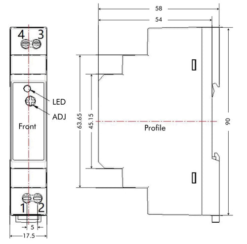 Alimentatore su Guida DIN 12V 1,25A 15W