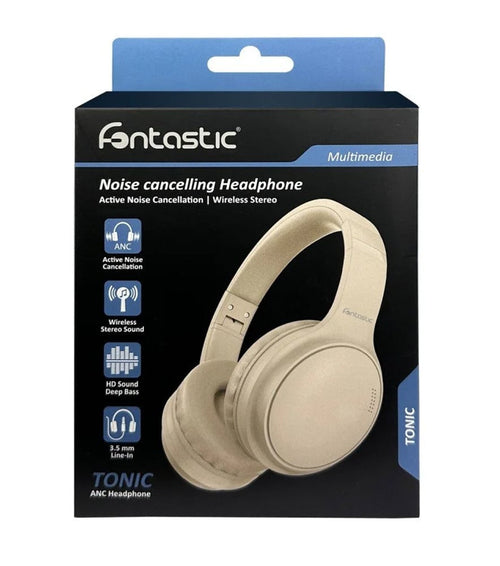 Cuffie Stereo Wireless Pieghevole con Microfono Tonic Beige