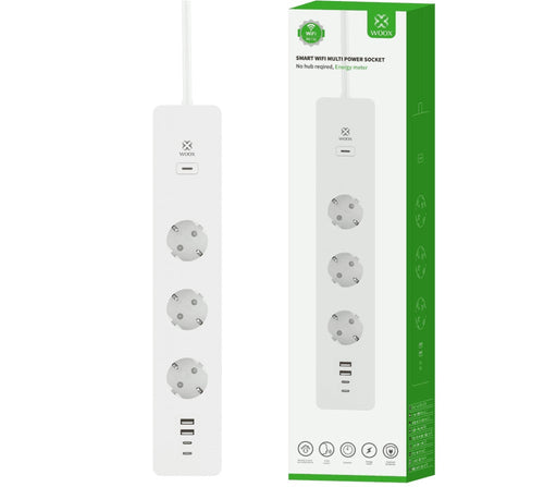 Multipresa Intelligente 3 Prese Schuko 4 USB Controllo Vocale, R6132