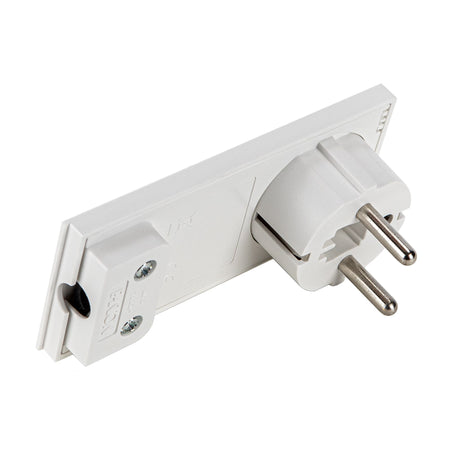 Spina Schuko 16A 2P+T Salvaspazio Super Sottile Smontabile Angolata Bianco