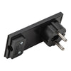 Spina Schuko 16A 2P+T Salvaspazio Super Sottile Smontabile Angolata Nero