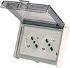 Multipresa Universale IP55 da Incasso con Doppia Presa Bipasso Italiana Schuko Precablata