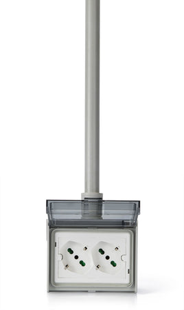 Multipresa Universale IP55 con Doppia Presa Bipasso Italiana Schuko con Scatola da Parete 3 Moduli