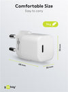 Alimentatore Caricatore Rapido USB-C&trade PD GaN Nano 20W 3A Bianco