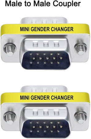 Mini Gender Changer VGA DB 15 poli HD M/M