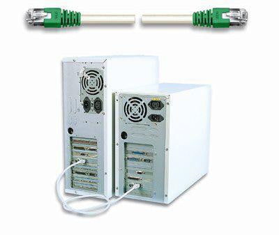 Cavo di rete Patch Cross in Rame Cat. 5e Verde/Grigio SF/UTP 1 mt