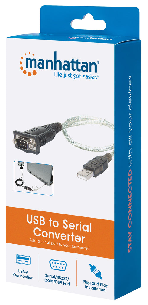 Convertitore Adattatore Manhattan da USB a Seriale 45cm in Blister