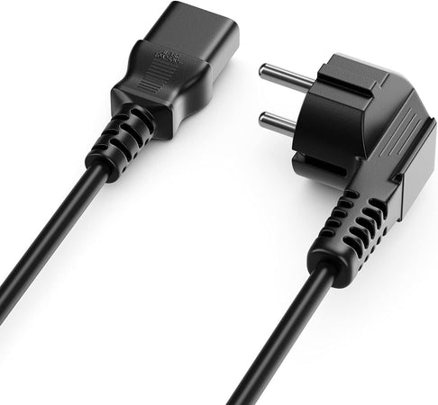 Cavo alimentazione C13 F a Schuko angolato 1,8m nero