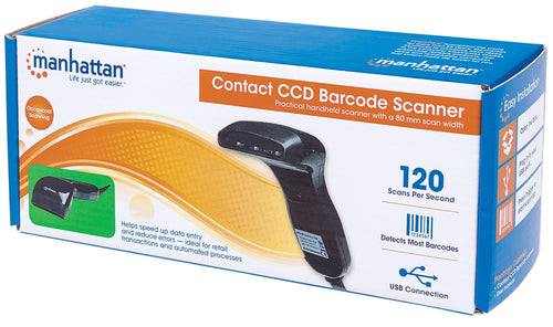 Lettore di Codici a Barre CCD 80mm USB Retail Box Nero