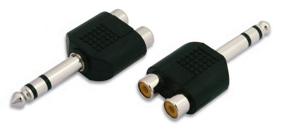 Adattatore Audio 6.3mm Maschio a 2 RCA Femmina