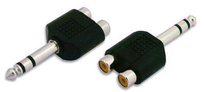 Adattatore Audio 6.3mm Maschio a 2 RCA Femmina