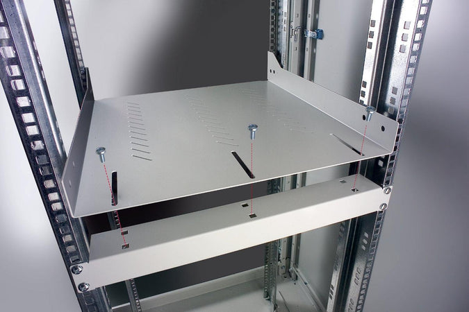 Mensola per Rack 19'' 470 mm 1U Grigia 4 punti