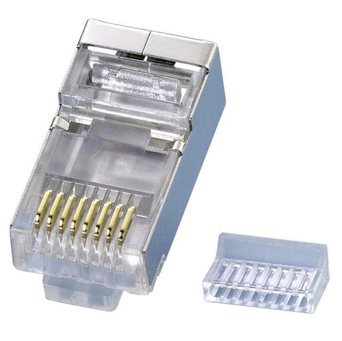 Plug Modulari RJ45 Cat5E con Slitta per Cavo Flessibile STP