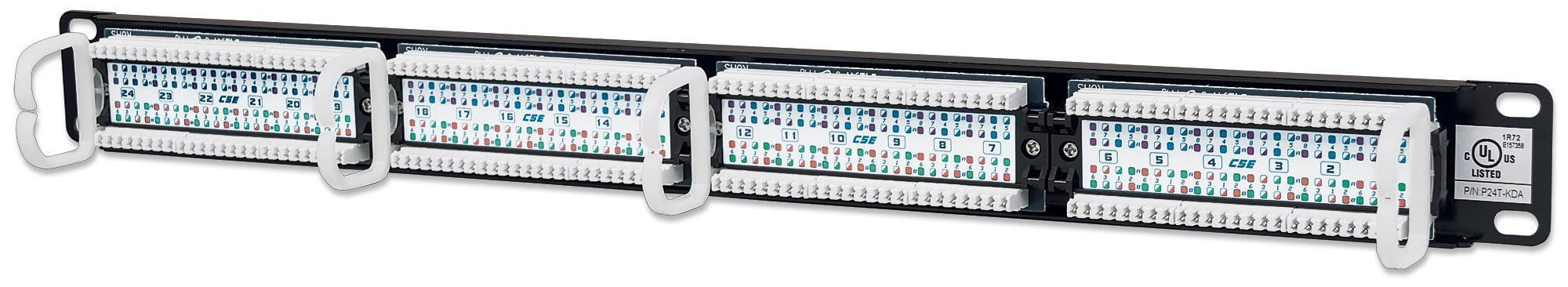 Pannello Patch UTP 24 posti RJ45 cat. 5E