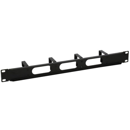 Pannello Passacavi 4 Anelli Corti in Metallo 3 Fori 1U Nero