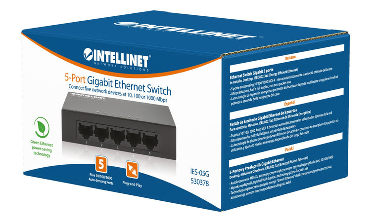 Ethernet Switch Gigabit con 5 porte Desktop