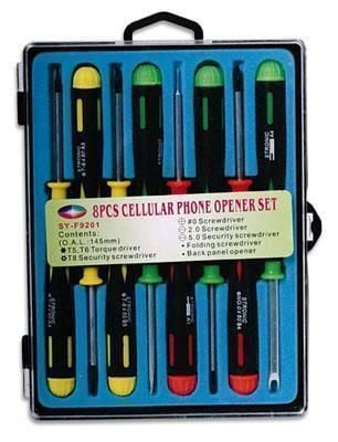 Set di 8 Cacciaviti di Precisione a Taglio Croce Torx