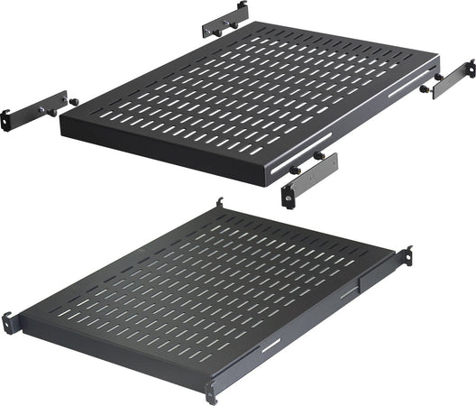 Base per Armadi 19'' Ripiano a Profondit&agrave Adattabile per Server Rack 1U Nero