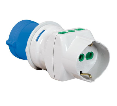 Adattatore industriale con spina 2P+T 16A