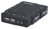 KVM Switch 4 porte USB/Audio Nero