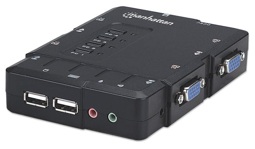 KVM Switch 4 porte USB/Audio Nero