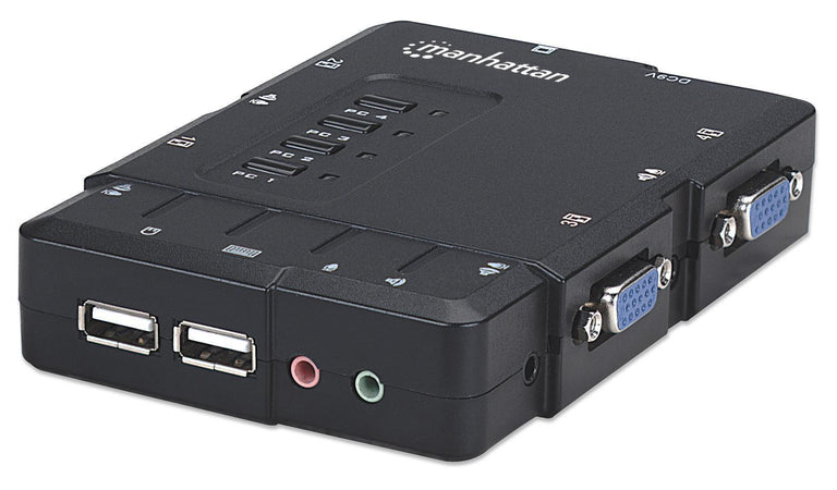 KVM Switch 4 porte USB/Audio Nero