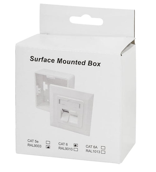Presa a Muro Esterna 2xRJ45 Cat.6 FTP Bianca da incasso