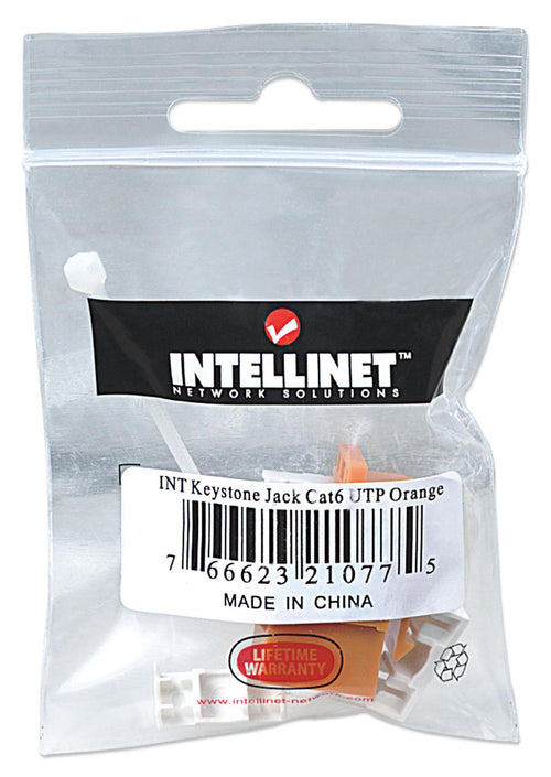 Frutto Keystone RJ45 Cat.6 UTP non schermato Arancione