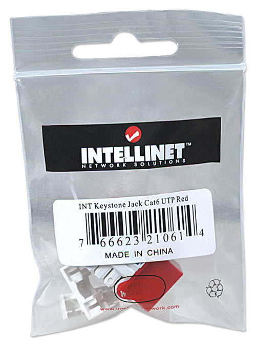Frutto Keystone RJ45 Cat.6 UTP non schermato Rosso