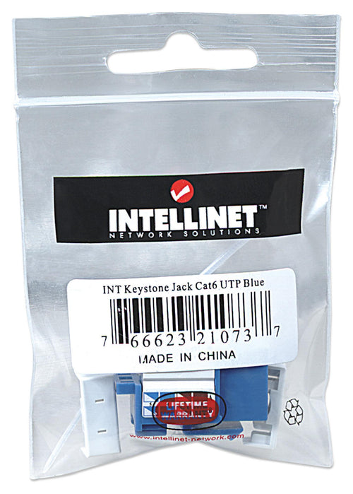 Frutto Keystone RJ45 Cat.6 UTP non schermato Blu