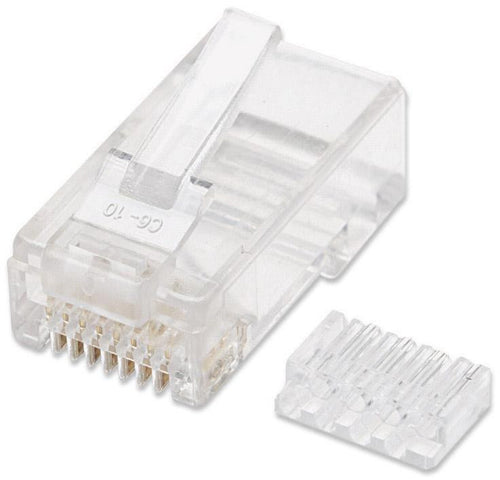 Confezione 100 Plug RJ45 UTP per Cavo Rigido Cat.6