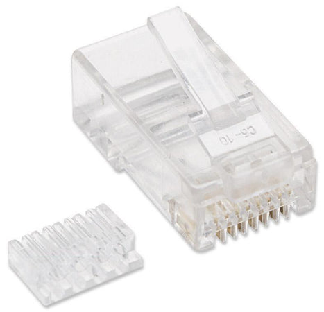 Confezione 100 Plug RJ45 UTP per Cavo Rigido Cat.6