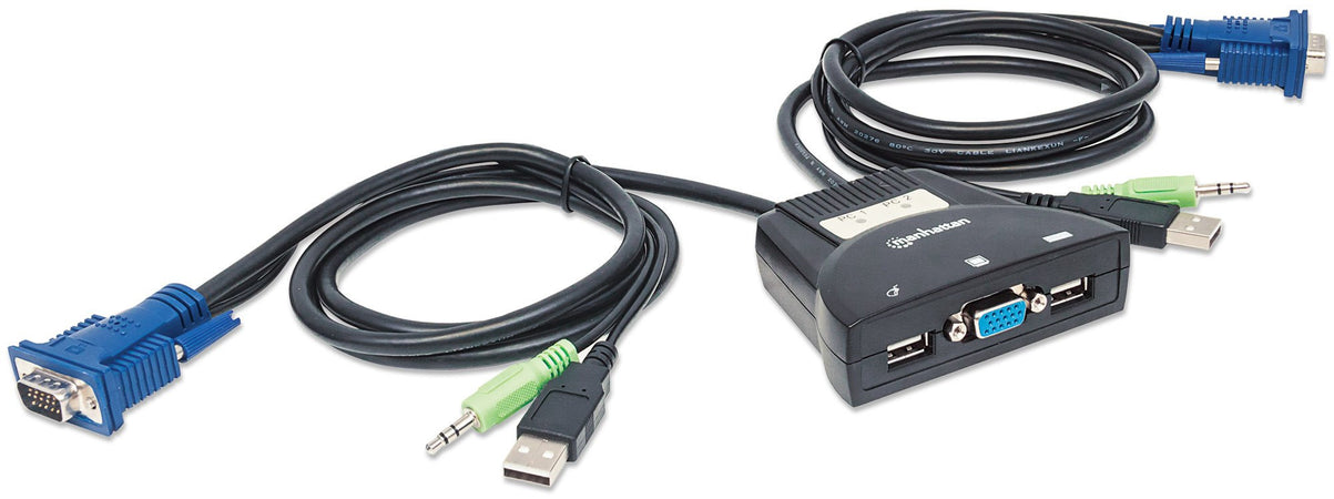 Mini KVM Switch 2 Porte USB con Audio