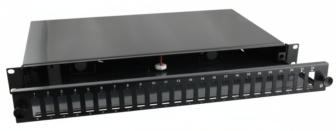 Cassetto Ottico 19'' 24 porte SC Duplex Nero