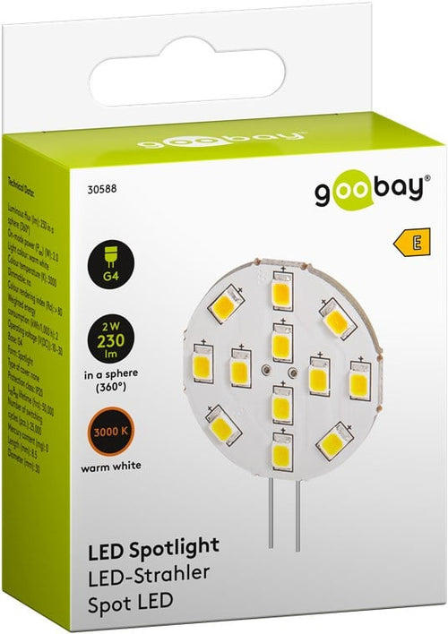 Lampada 12LED SMD G4 5050 2W 230lm Bianco Caldo, Classe E