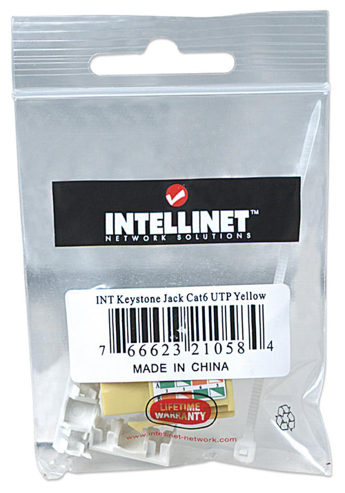 Frutto Keystone RJ45 Cat.6 UTP non schermato Giallo