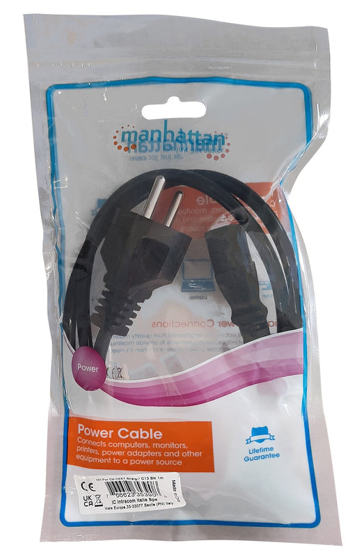 Cavo alimentazione C13 F a schuko 3 m nero