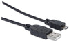 Cavo USB 2.0 A maschio/Micro B maschio 3 metri Nero