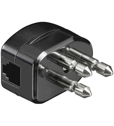 Spina tripolare con RJ11 Nera