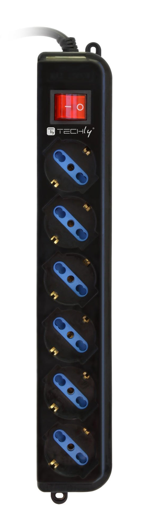 Multipresa 6 Posti Italiana Bipasso con Spina VDE Nero