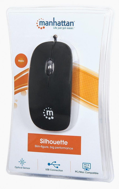 Mini Mouse Ottico USB Silhouette Cavo 1,2m Nero