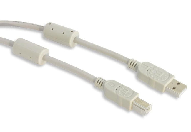 Cavo USB 2.0 A M / B M 1.8m con Ferrite Doppia Schermatura Grigio