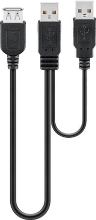 Cavo USB 2.0 ad Y 2xA maschio/A femmina 0.3 m