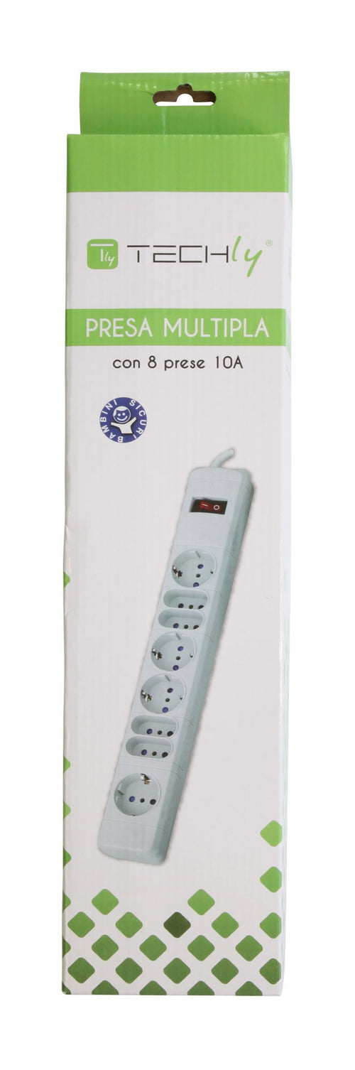Multipresa 8 Posti Italiana 10A / Schuko Grigio