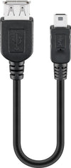 Cavo USB 2.0 A femmina/mini B 5 pin maschio 0,2 m Nero
