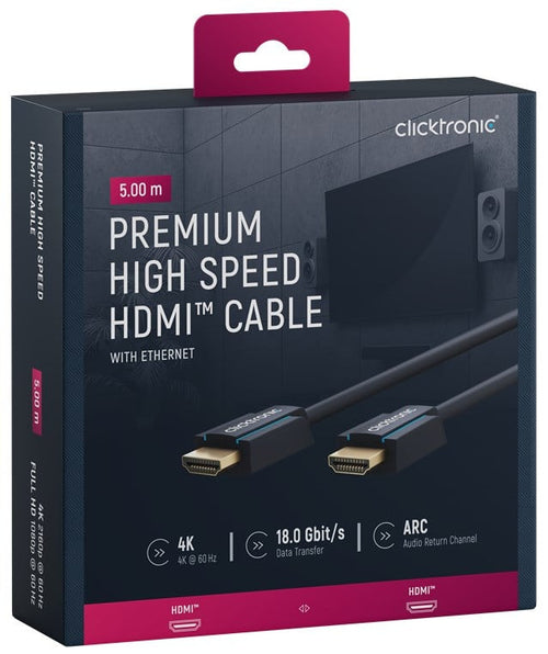 Cavo HDMI High Speed Ethernet A/A M/M 5 m Alta Qualità