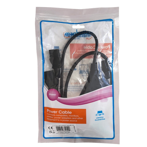 Cavo alimentazione Schuko 10A a sdoppiato con 2 C13, 1,8 mt nero