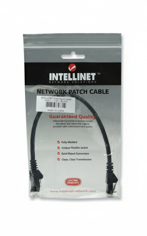 Cavo di rete Patch in Rame Cat. 6A Nero UTP 0,5 m