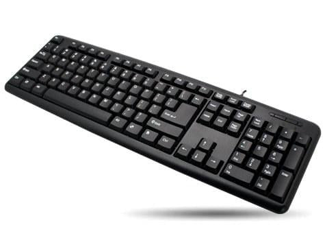 Tastiera 104 tasti USB layout americano Nero